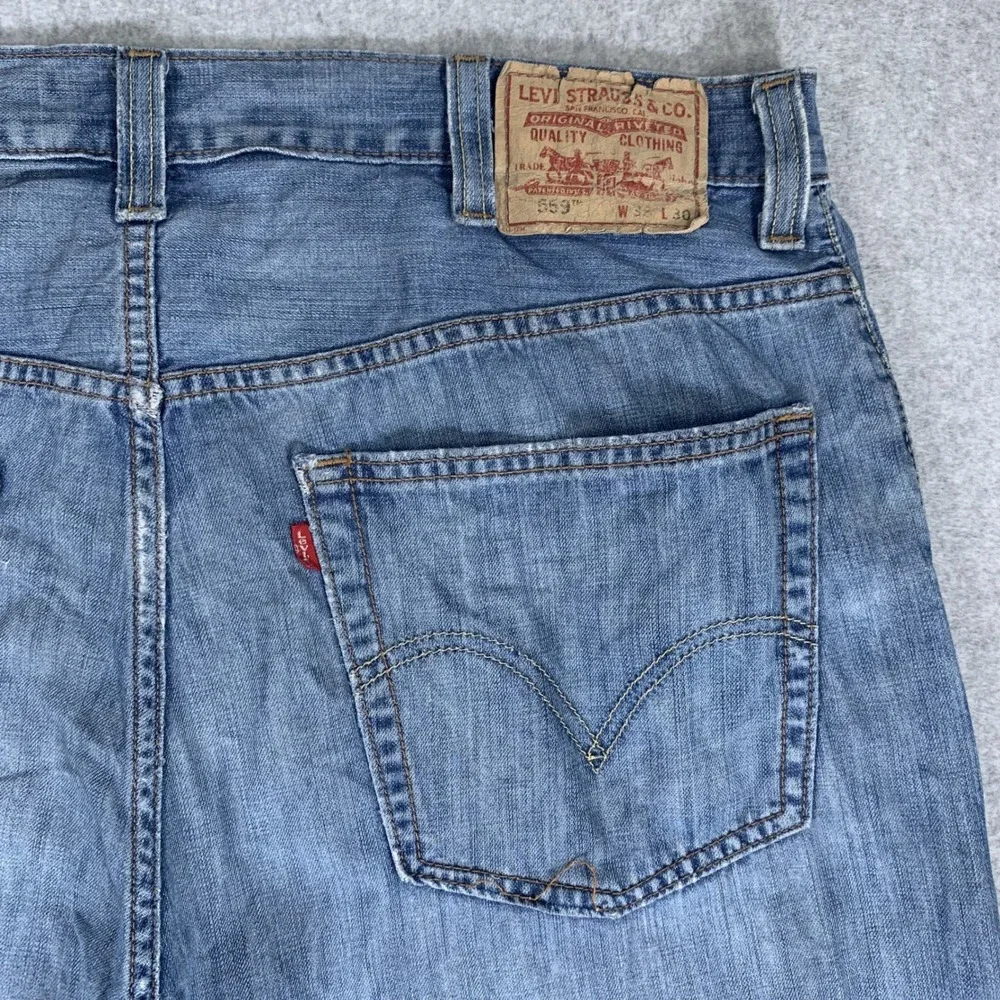 Y2K Levi's 559 Relaxed Straight Jeans Mens 38x30 Blue Denim Medium Wash Cotton